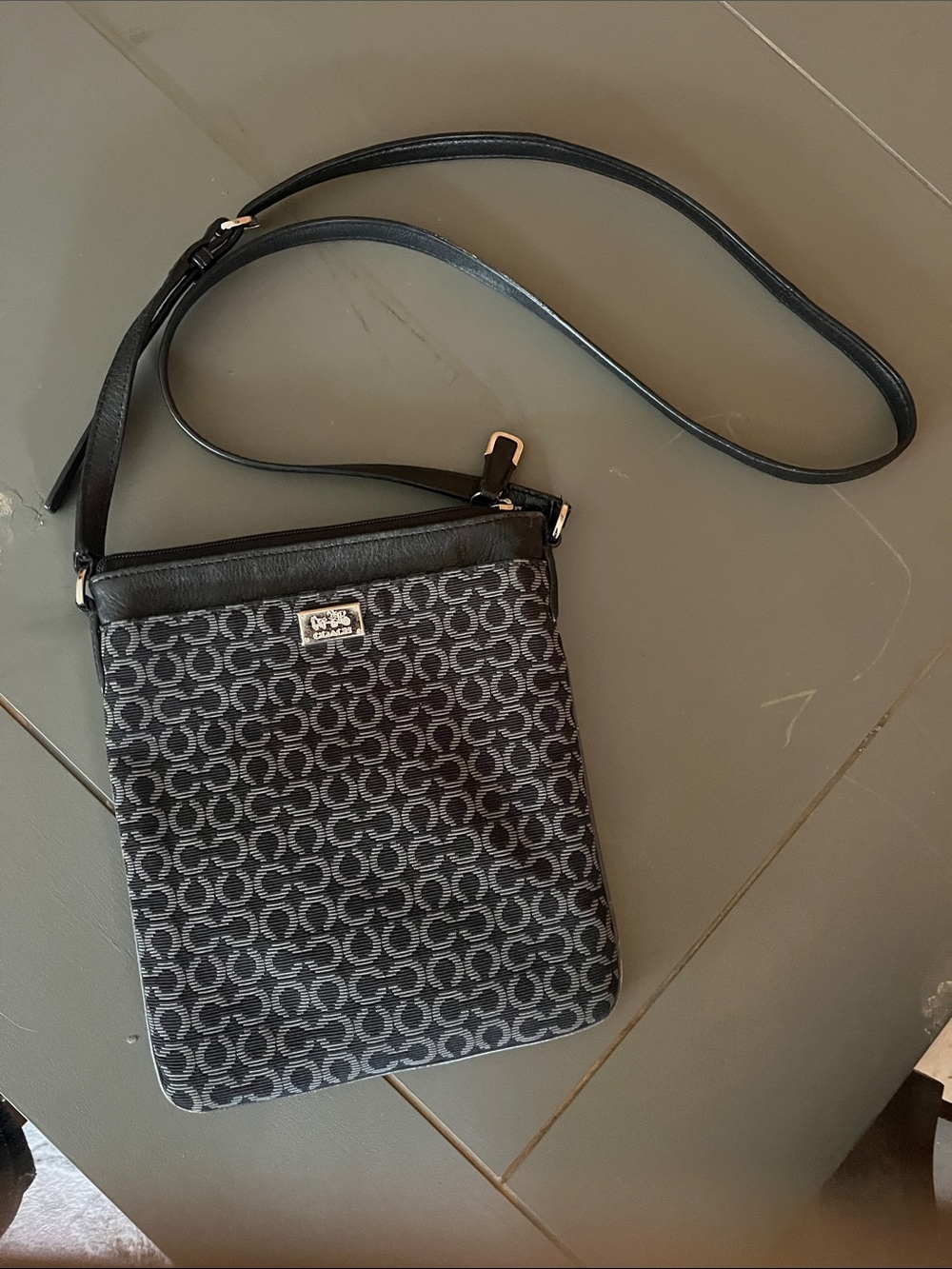 Coach Black Signature Jacquard Crossbody Bag